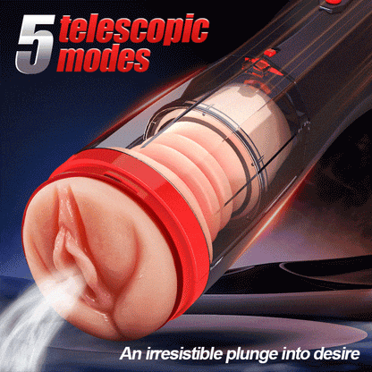 【Everted Fleshy Labia】ROKA- 5 in 1 Men Masturbaters 5 Thrusting+Suction 10 Vibration Removable Transparent Window