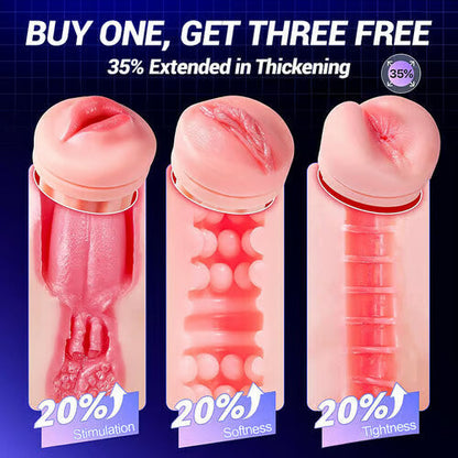 2026 new model 3 Sleeves Pocket Pussy Penis Pump with 9 Sucking & 9 Vibrating Male Masturbator